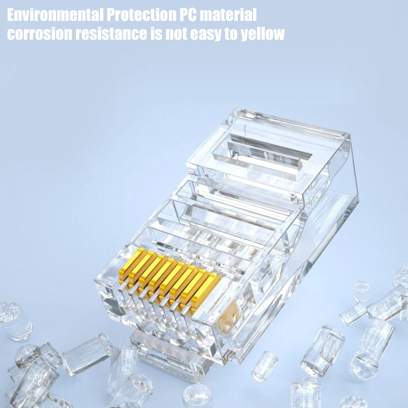 1-50Pcs CAT6 RJ45 Ends Pass Through Ethernet Cable Crimp Connectors CAT5E UTP Network Unshielded Modular Plug for PC Computer