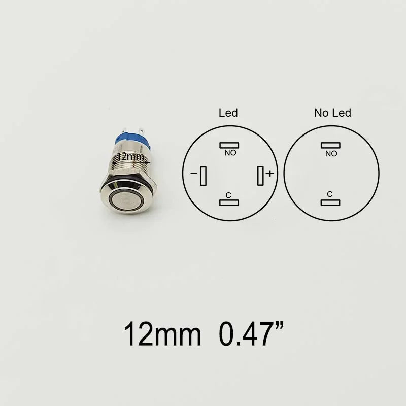 Push Button Switch Electric Waterproof Power 6v 12v Led Light Momentary on Off 8/10/12/16/19/22/25/30mm Micro Pressure Switches