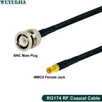 RG-174 Coaxial Cable Q9 BNC Female Waterproof to MMCX Male Connector Crimp Wire Terminal RF Jumper Pigtail Line For Wifi Card
