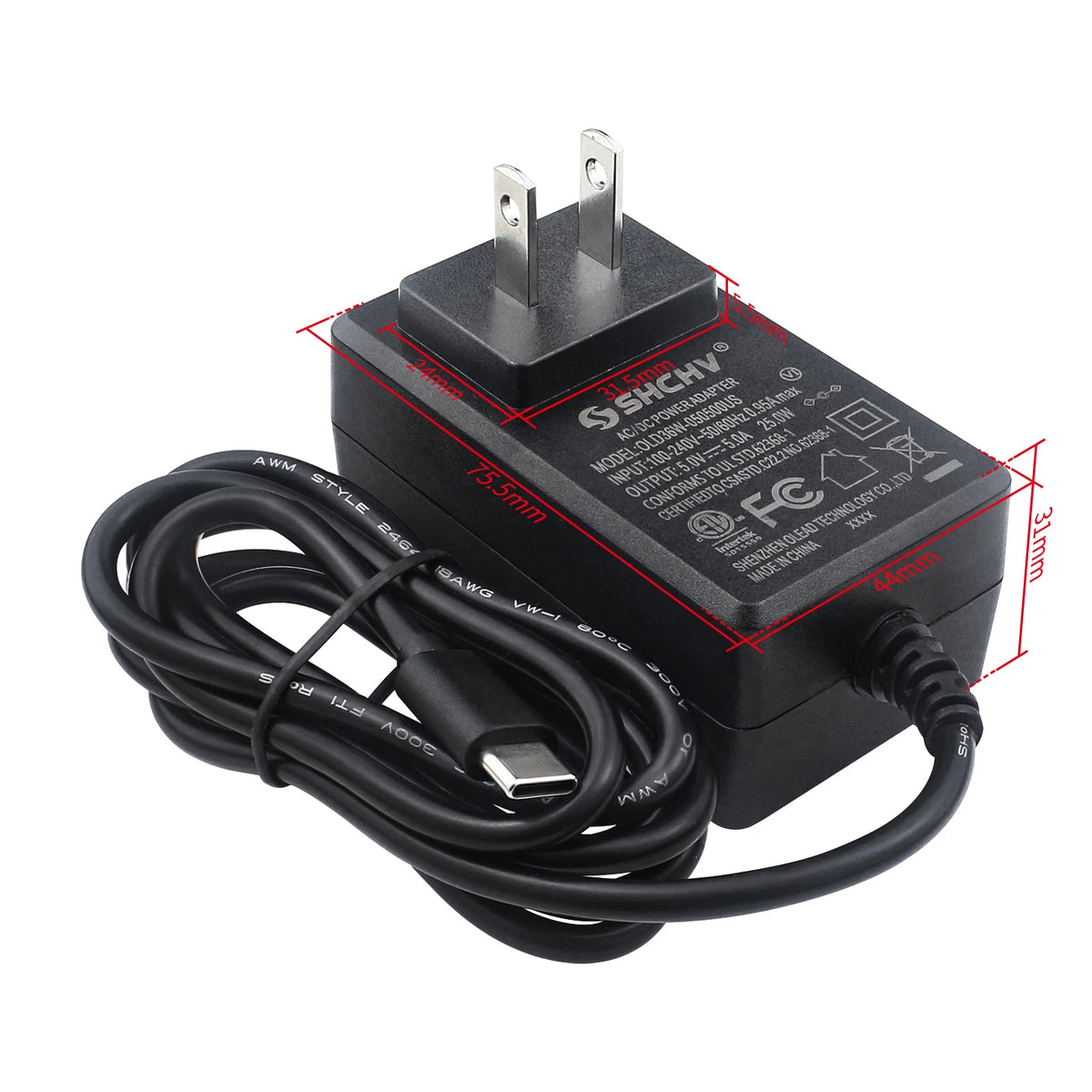 5V 5A 25W Power Adapter USB Type C Port Power Supply EU US UK AU Plug Charger for Orange Pi 5 Plus Pro Max Ultra Raspberry Pi 5