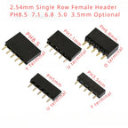 20PCS 2.54mm PH8.5/7.1/6.8/5.0/3.5mm DIP Single Row 1*2P3P4P5P6P-40P Straight Rohs Gold 0.1" Pitch PCB Female Pin Header Socket