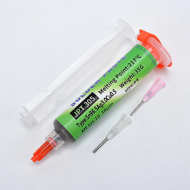 217℃ Lead Free High-Temperature Solder Paste Sn96.5Ag3.0Cu0.5 Melting Point: Enhanced Conductivity of Needle Tube