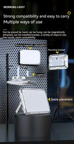 Outdoor Camping Light Super Bright Camping Floodlight Magnetic Rechargeable Led Work Light