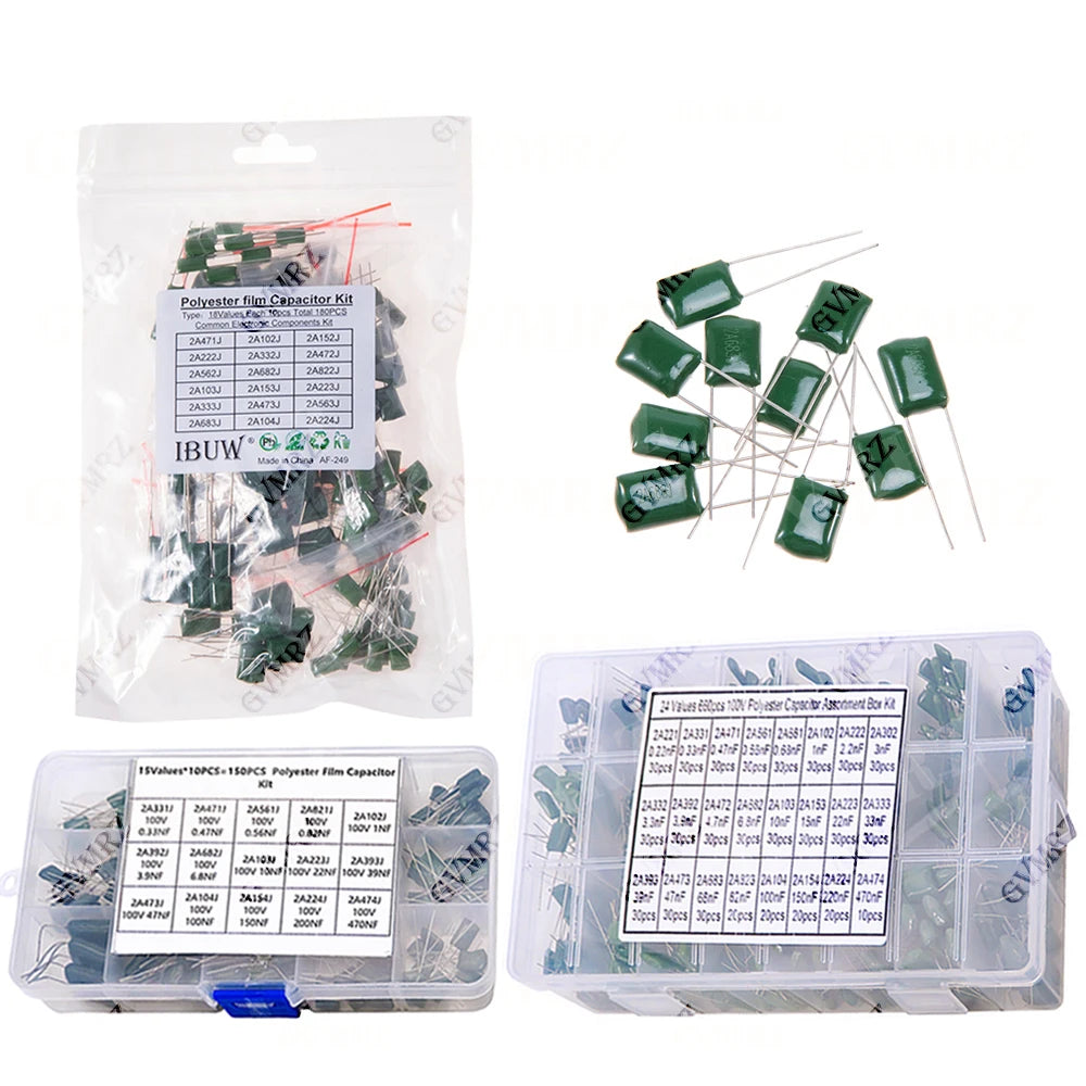Polyester Film Capacitor KIT 330PF 470PF 560PF 102 222 472 103 223 333 473 104 1NF 2.2NF 10NF 22NF 47NF 100NF 0.1UF 102 222 472