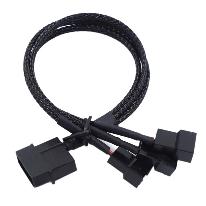 4-Pin IDE Molex to 4-Port 3-Pin/4-Pin Power Plug Cooler Cooling Fan Distributor Power Cord PC Computer Adapter Cord