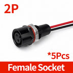 5PCS M12 Metal Panel Mount Connector IP65 Waterproof 2 3 4 5 6 8 Pin Male Female Socket Plug Pigtail Wire Industrial Cable
