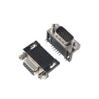 5/10PCS DR15 Female/Male Right Angle Welded D-Sub 15 Pin Connector RS232 Connector 90 Degree Bent Needle DB15