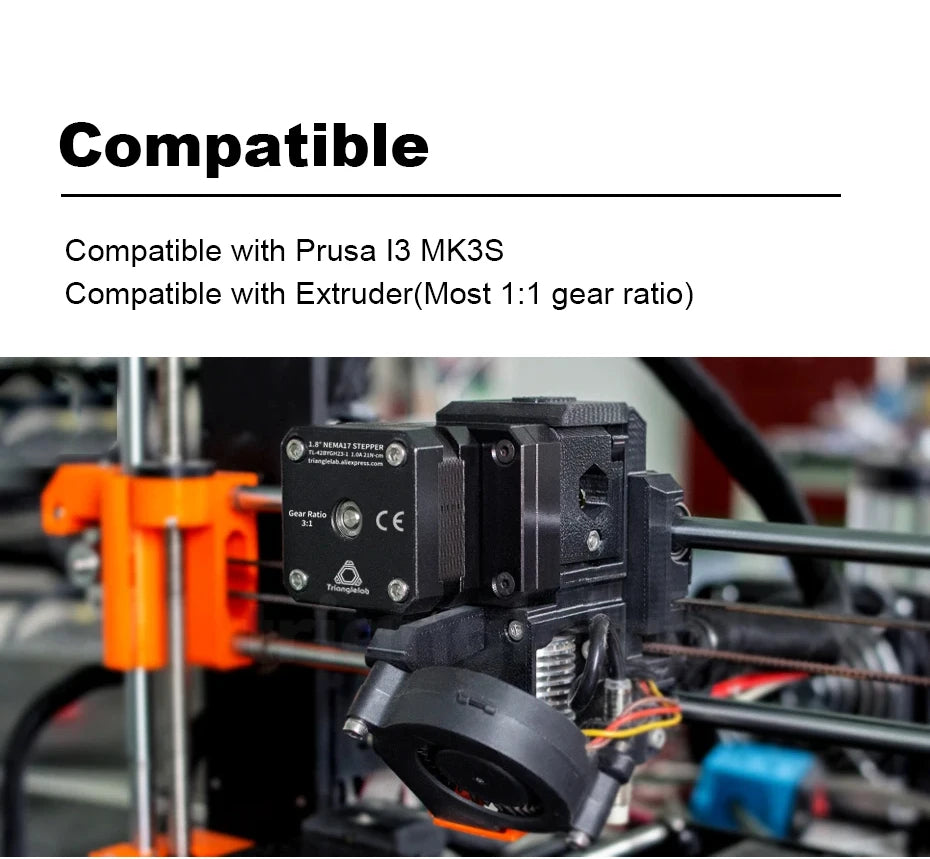 Trianglelab Nema 17 Geared Stepper Motor 3:1 Reducting Stepping Motor For Prusa I3 MK3S Extruder Change 3:1 Gear Ratio