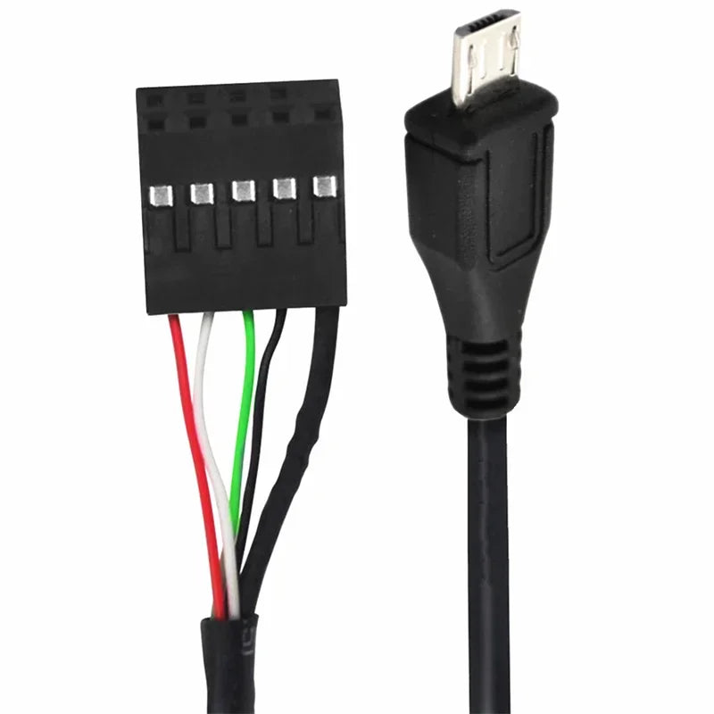 50CM USB 2.0 Micro 5Pin /Mini 5Pin Male To 9Pin Female 2.54 USB Header PCB Motherboard Cable Left/Right Angle