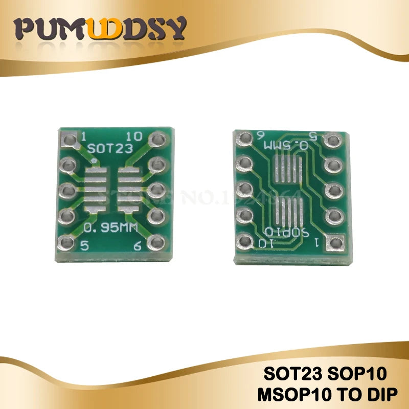 10PCS PCB Board SMD Turn To DIP 0805 0603 0402 SOT23 SOP MSOP SSOP TSSOP 8 10 14 16 20 24 28 SMT To DIP Adapter Converter Plate