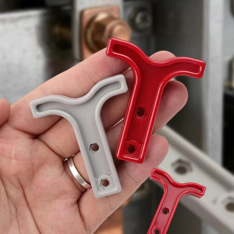 For Anderson Plug Pull Handle Caravan Solar Battery Quick Disconnect Connector Safe Release T Handle Red Gray Auto Accessories