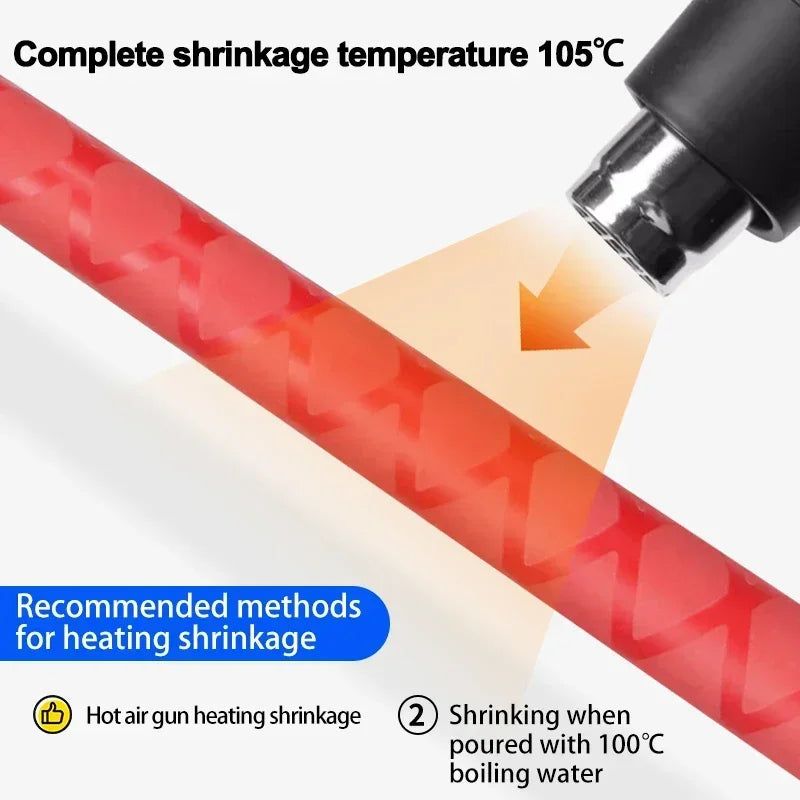 1pcs Anti-Slip Heat Shrink Tube 15mm ~ 60mm Handle Grip Repair Tool Protective Tubing Non Slip Insulation Sleeve for Fishing Rod