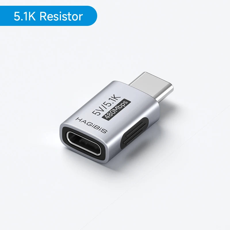 Hagibis 5.1k Pull-down Resistor Charging Adapter USB C Male to Female for Shaver Hair Trimmer Headphone Fan Electric Screwdriver