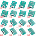 4P/6P/8P/10P/12P/14P/15P/16P/18P/20P/22P/24P/26P/30P/34P/80P FPC/FFC Flexible Cable Adapter Board 0.5mm SMT To 2.54mm Connector