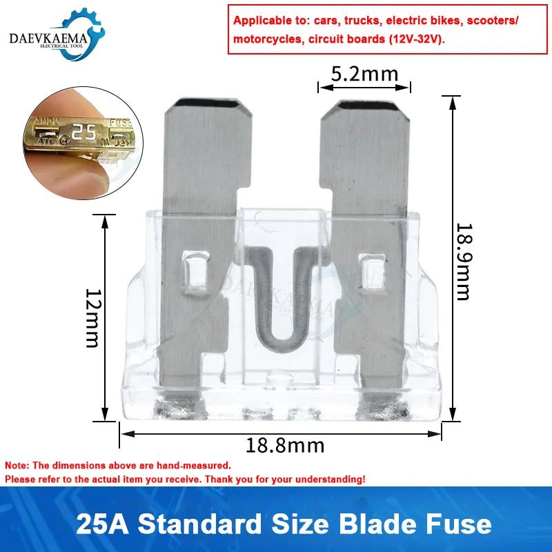 10-100pcs Medium Standard Blade Fuse Insert Kit 2A-40A Automotive Medium Fuses for Car/RV/Truck/SUV/Motorcycle/Boat