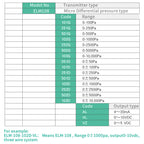 ELM110/112/116 Micro Differential Pressure Transmitter Air Pressure Transmitter Pressure Sensor 100-1000Pa