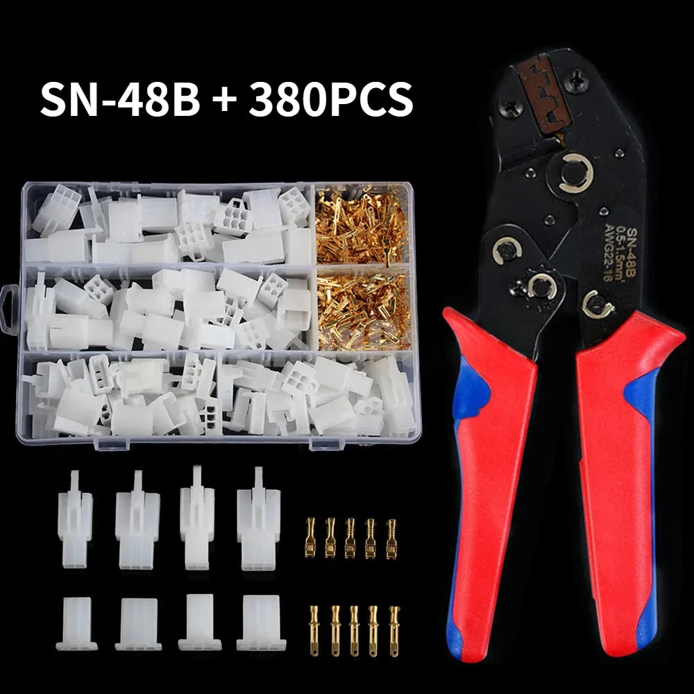 200/310/380/580Pcs 2.8mm Wire Connector Plier 2/3/4/6/9P Car Electrical Male Female Terminal Assorted Kit  Automotive Motorcycle