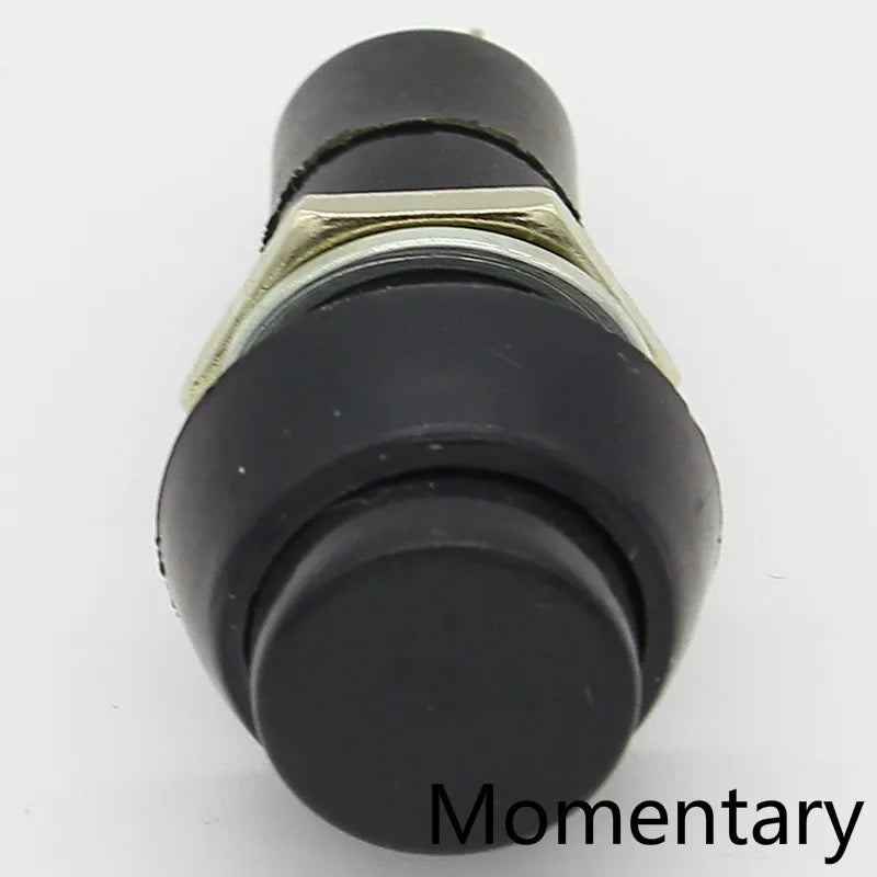6pcs 12mm Momentary Button SPST ON/Off AC 250V/1.5A 125V/3A, Versatile Lock Free mini Round Button