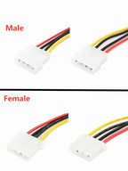 1pcs 30cm IDE 4-Pin Male to Female Extension Cable PC Power Supply Wire Housing Adapter Connector 5.08mm Pitch