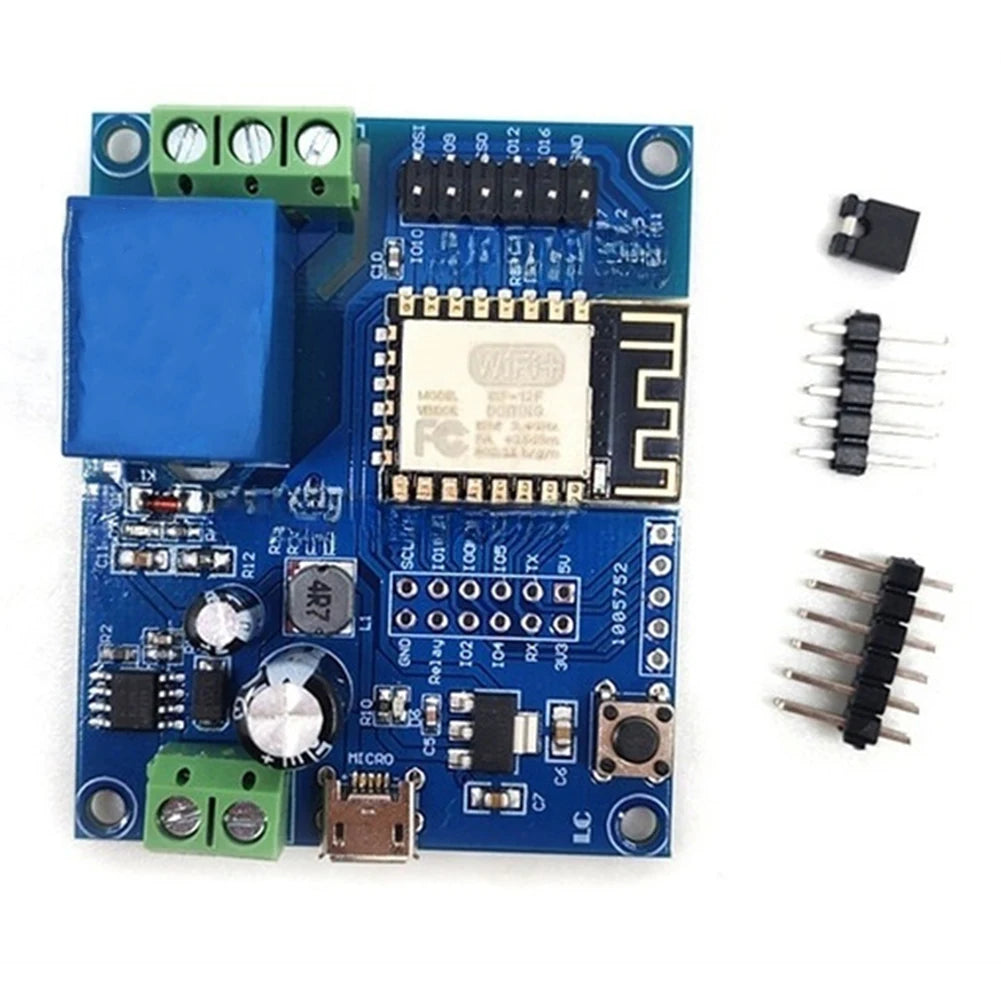DC5-80V Input For ESP8266 Relay Module Compatible with ESP-12F Board for IoT Prototyping and Wireless Control Applications