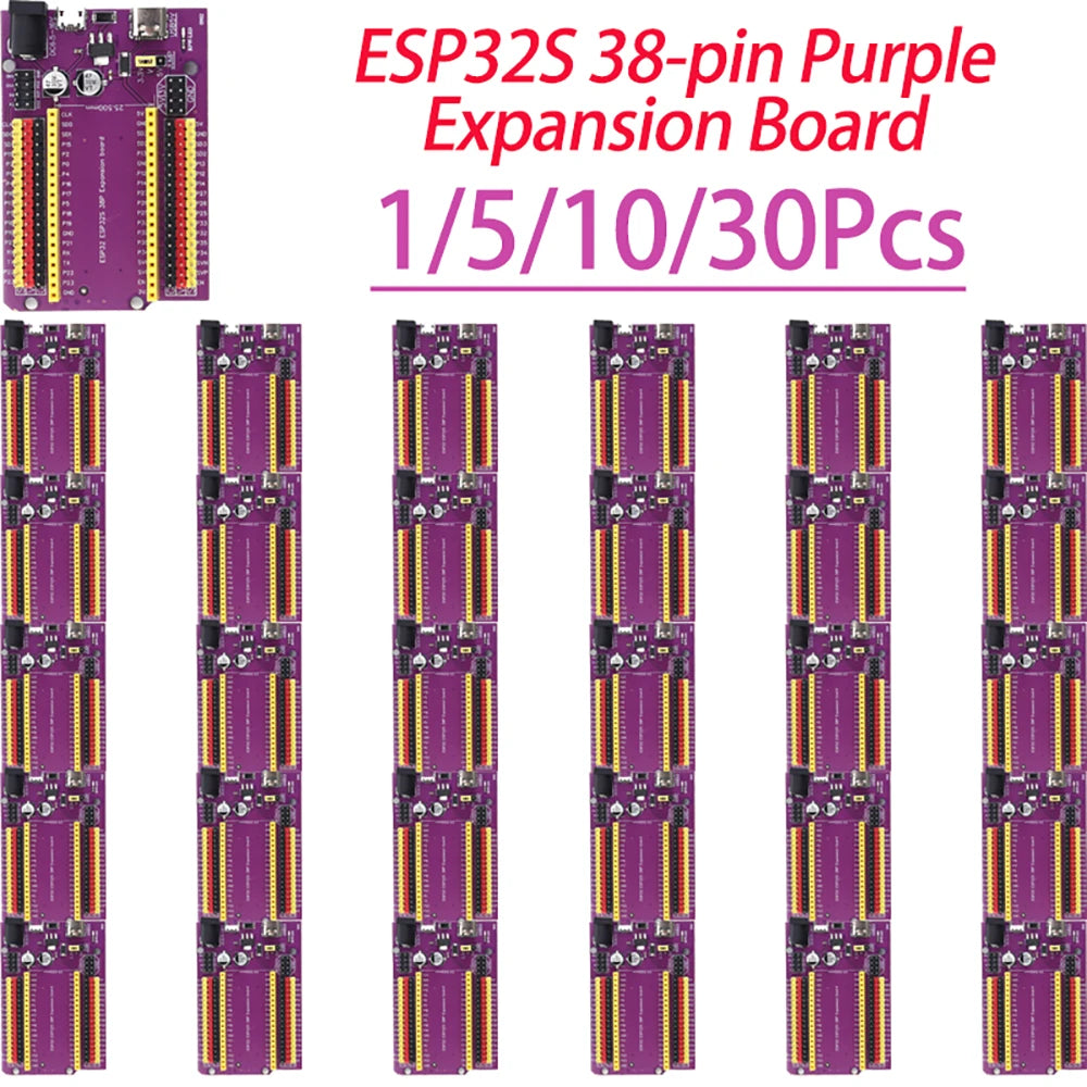 1/5/10/30Pcs ESP32S 38Pin Purple Expansion Breakout Board NodeMCU 32S Wifi UART Serial Communication Module Lua Program Board