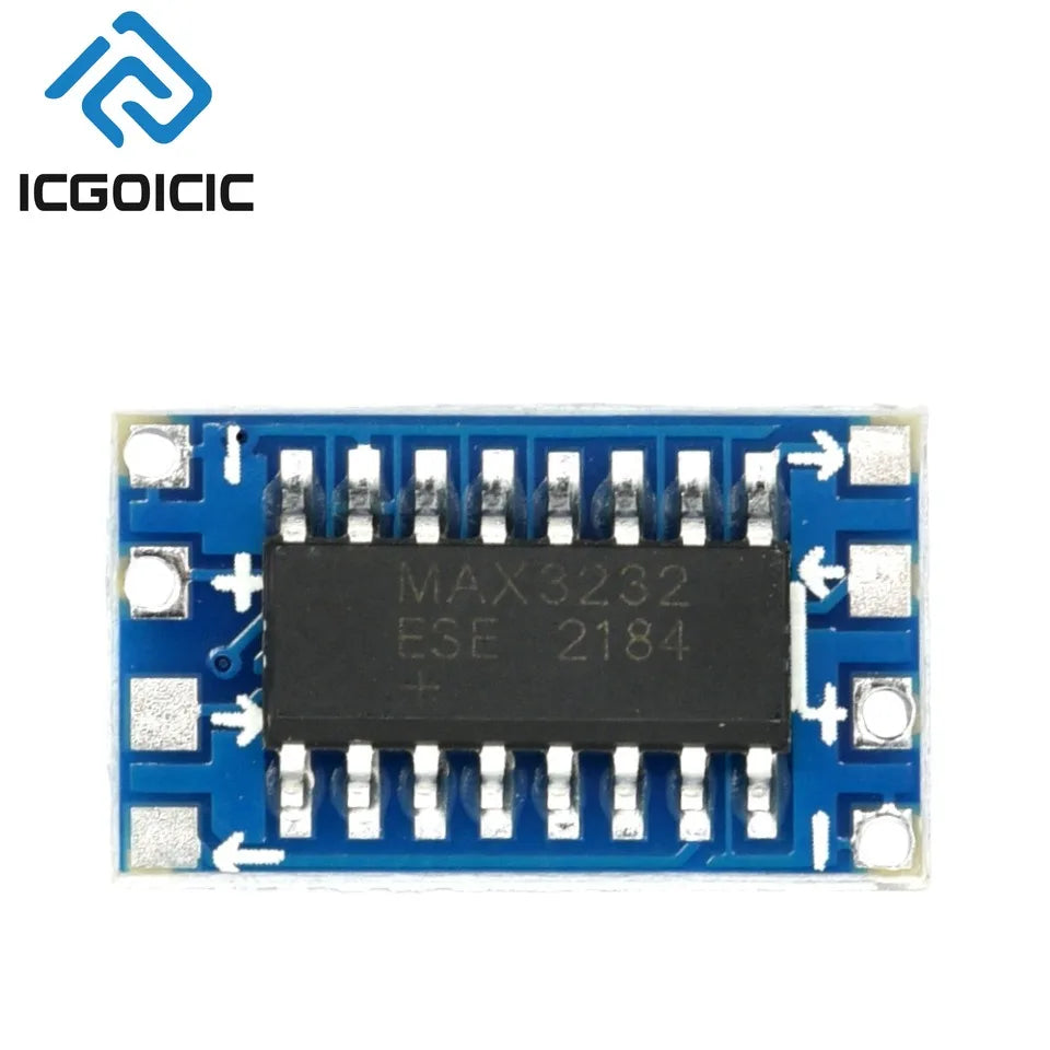 1-100PCS MAX3232 RS232 to TTL Converter Module – 3.3V/5V Compatible, Mini Serial Level Shifter for Arduino