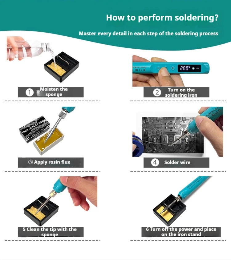 KANOYU Wireless solder iron usb charging portable digital display intelligent lithium battery for small home maintenance