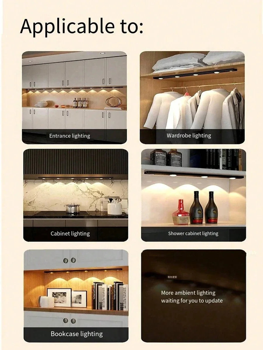 Night Light USB Motion Sensor Wireless Ultra Thin LED Wine cooler Light For Kitchen Cabinet Bedroom Wardrobe Cabinet Lighting