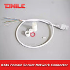 RJ45 Female Socket 8Pin Network Waterproof Pigtail Terminal Block 8 Core 1.25 Single-end Network Port Cable POE Camera Connector