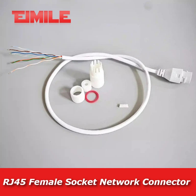 RJ45 Female Socket 8Pin Network Waterproof Pigtail Terminal Block 8 Core 1.25 Single-end Network Port Cable POE Camera Connector