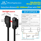 ZHICAN ZC3T Miniature Flat Photoelectric Sensor Front Side View Through Beam Diffuse Reflective