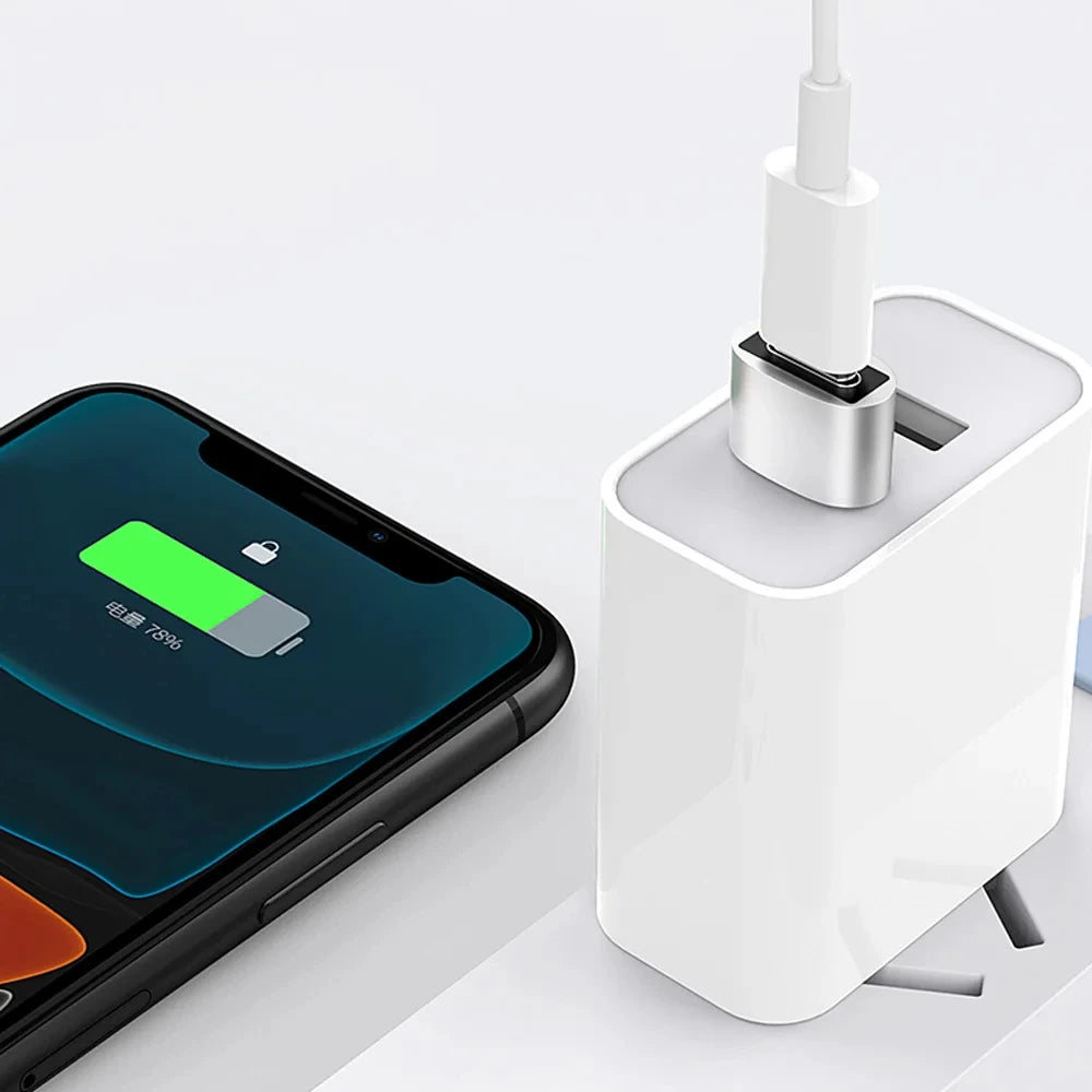 NNBILI 10Pack USB to USB C Adapter USBC Female to USB Male Super Fast Charging and OTG Converter For iPhone Xiaomi Huawei Laptop