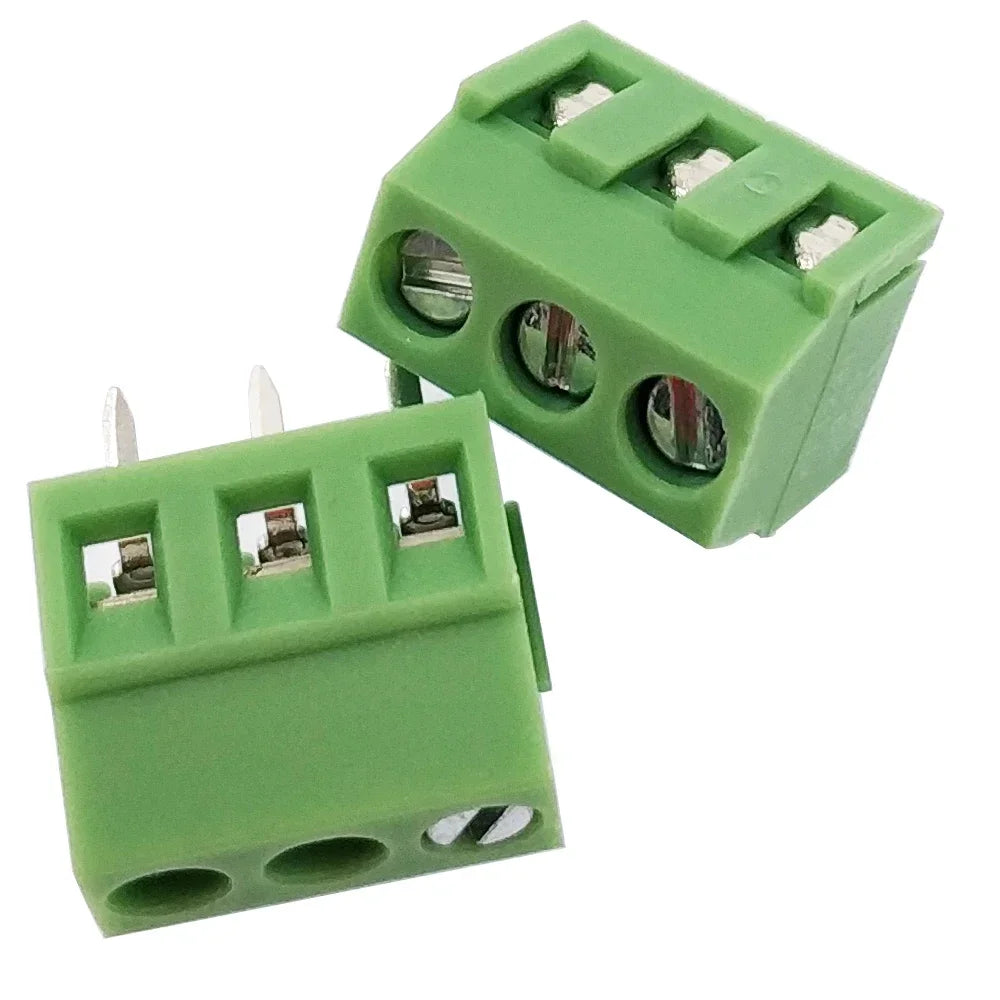 50pcs 3.5mm/0.14" 3.81mm/0.15in Pitch 2P 3P 128-3.5 300V/10A 24-12AWG Spliceable PCB Connector Screw Wire Terminal Block