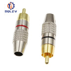 Gold RCA Male Adapter Non Solder Connector for Audio Video CCTV IP Camera Security Coaxial Cable Solderness Convertor