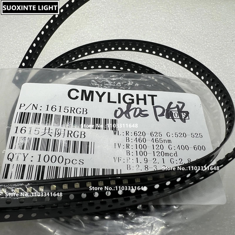 0805 RGB SMD LED, Common Anode/Cathode, REd-Blue-Green,Full Color Lamp Beads 1.6*1.5MM/2.0*1.2MM