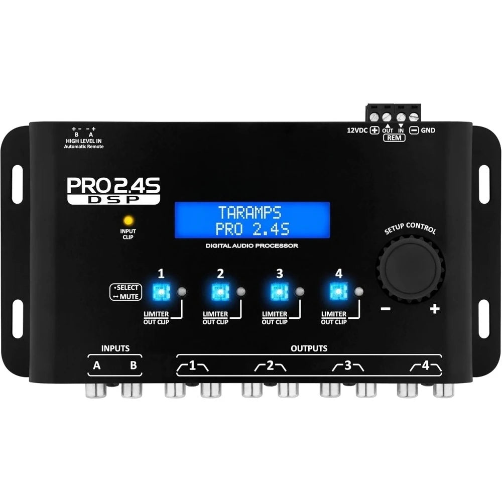 Pro Digital Signal Processor 2.4S DSP Crossover Equalizer 15-Band Graphic EQ 12 Presets 2 Input 4 Output