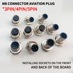 M8 waterproof connector - 3P4P male female M8 waterproof aviation plug socket sensor cable connector