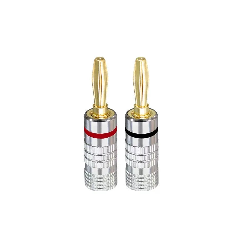 10pcs Banana Connector 4mm Speaker Banana Plugs 24K Gold Plated 4mm Banana Jack Match with 4mm Binding Post