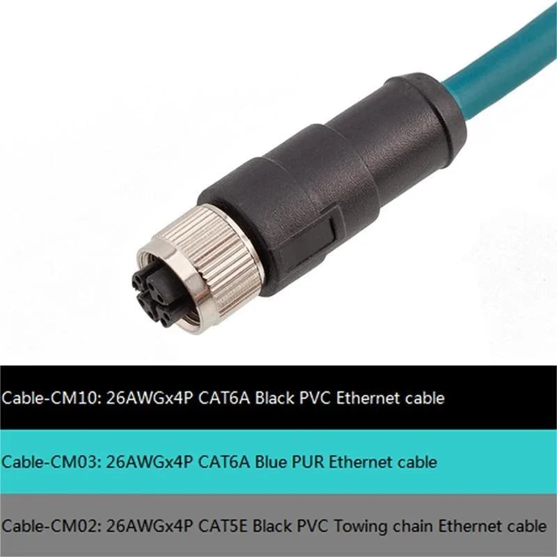 Factory M12 8 Pins X Code Molded Plug Male Female Straight  Angled to Open Ethernet Cable CAT5E 6A PVC PUR Data Type Connectors
