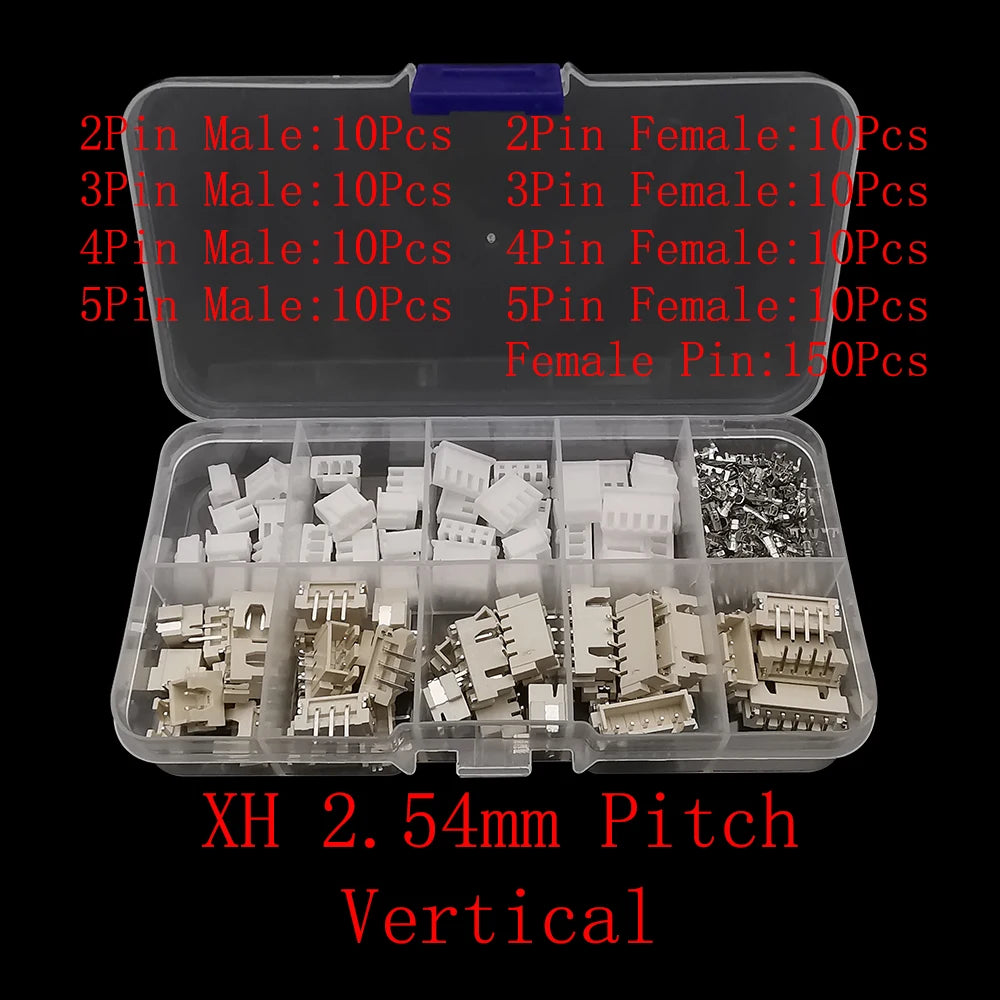 1Box PH2.0 / XH2.54 2/3/4/5 Pin Terminals Kit Male Female Plug Housing Header JST Wire Connector PH 2.0mm XH 2.54mm Pitch
