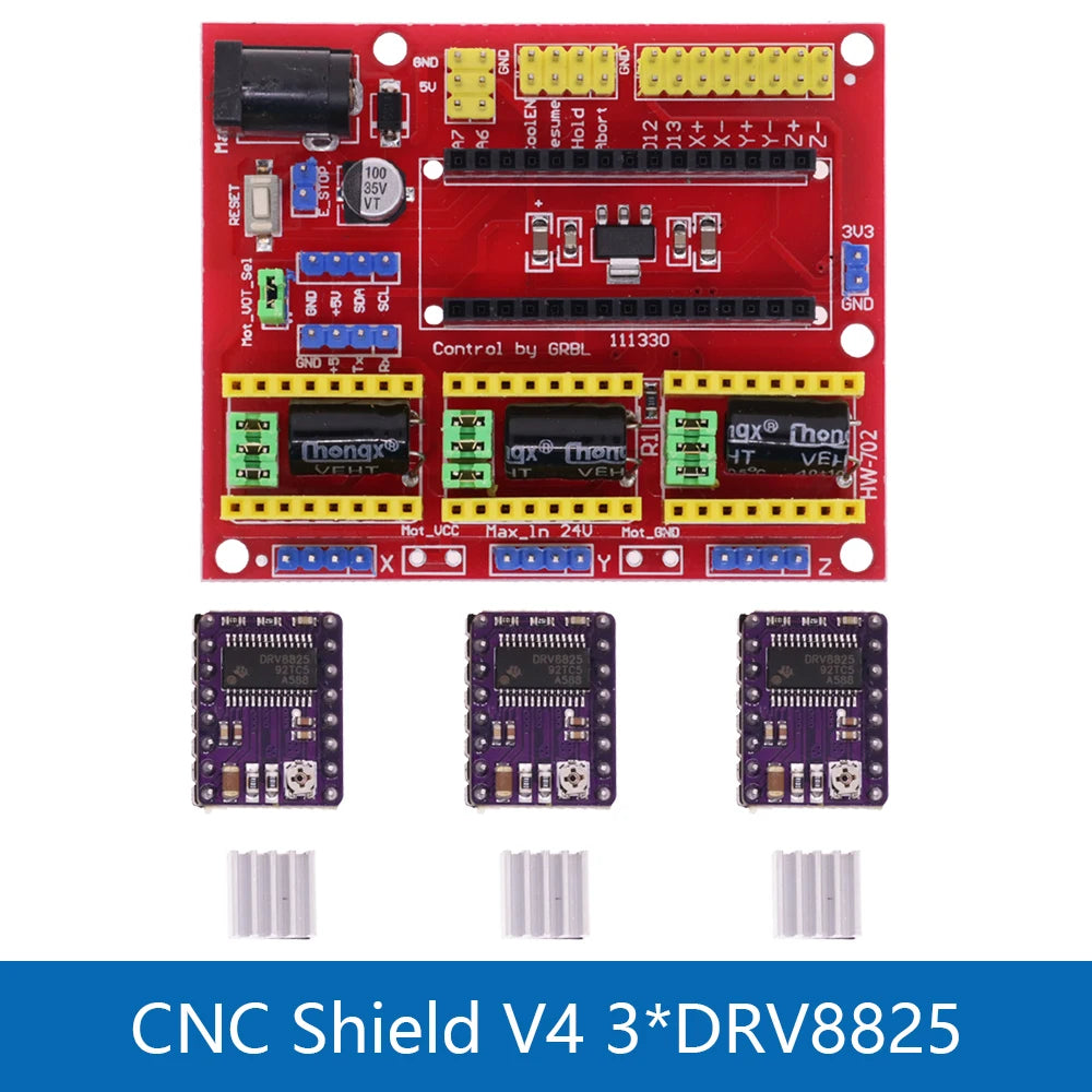 New CNC Shield V3 V4 Engraving Machine / 3D Printer / + A4988/DRV8825 Driver Expansion Board for Arduino DIY Kit