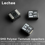 10pcs/lot 2R5TPE220MIB 2R5TPE220MAZB 4TPE220MAZB 6TPE220MAZB 220uF 2.5V 4V 6.3V SMD Polymer Tantalum Capacitors New Original