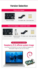Raspberry Pi 5 Dedicated PCIE to M.2 NVME SSD Solid State Drive Expansion Board 2230 2242 2260 2280 Support Pi5 Active Cooler