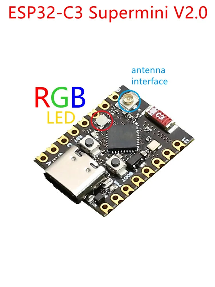 ESP32-C3 Sumpermini V2 Plus Development Board Modules Mini Wifi BT Bluetooth Module ESP32 C3 16Pin Type-C