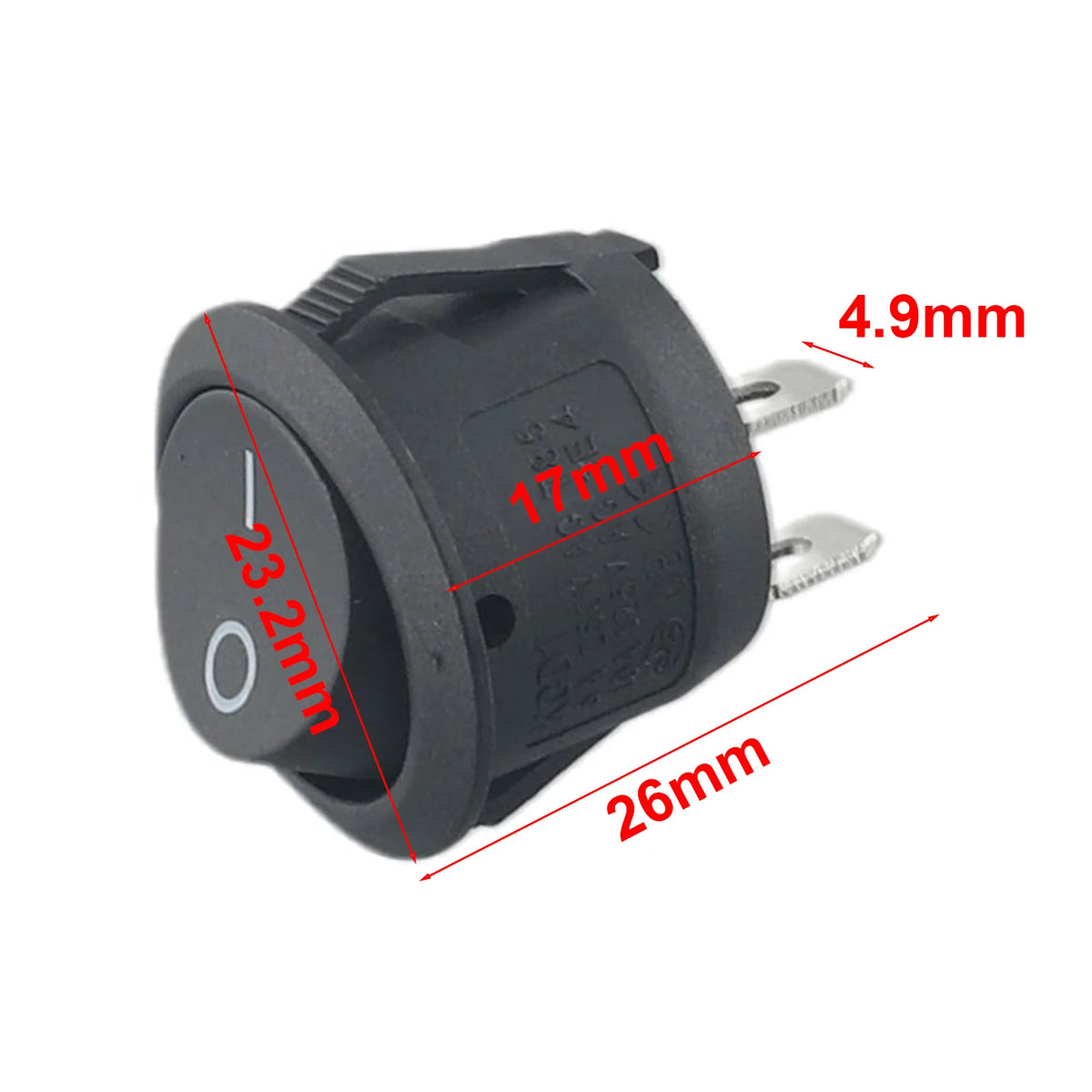 10PCS 12v Round Rocker Switch ON/OFF 2 Pin SPST Snap-in Toggle Switch ON Off 6A 250V Camper Van Caravan Motorhome
