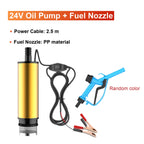 Diesel Fuel Transfer Pump 12V/24V Portable Self-Priming DC Pump with Clamps for Car Use Portable Diesel Transfer Pump High Flow