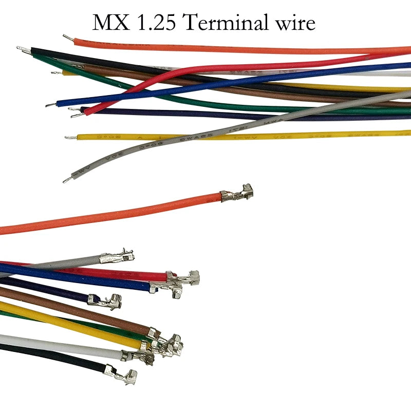 100pcs SH1.0 MX1.25 GH1.25 PH2.0 XH2.54 Soft Silicon High Temp Resist Terminal Wire Cable 10/20cm Single Double Terminal Crimped