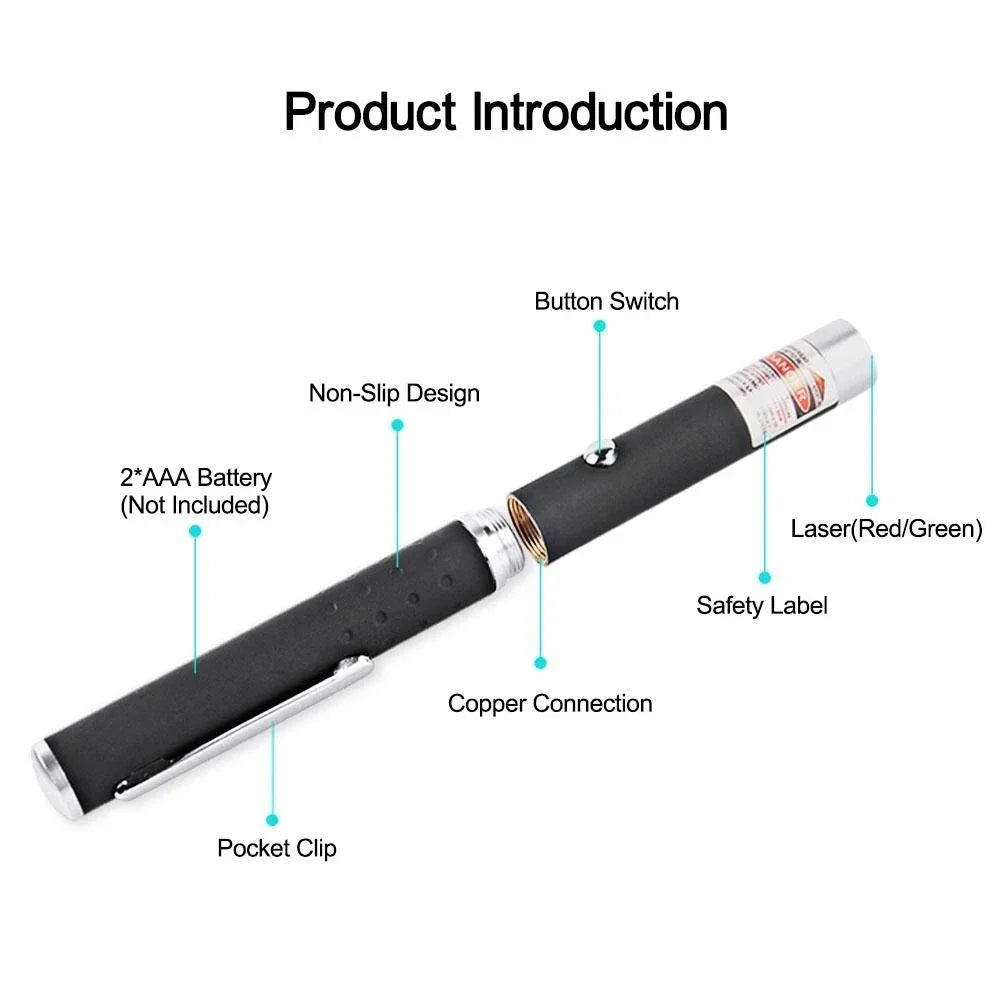 Mini Portable LED Green Redlight Laser Pointer No Batteries, LED Flashlight Laser pen Cat Interactive Scratching Play Toy