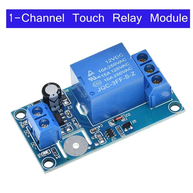 TZT TTP223 12V 1-Channel Touch Relay Module Capacitive Touch Key Switch Sensor Self-Locking/No-Locking HTTM Touch Button
