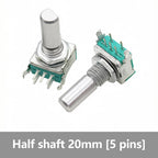 5PCS EC11 Rotary Encoder 5‑Pins Rotary Code Switch With Push Button 15mm / 20mm Half‑shaft Plum‑shaft